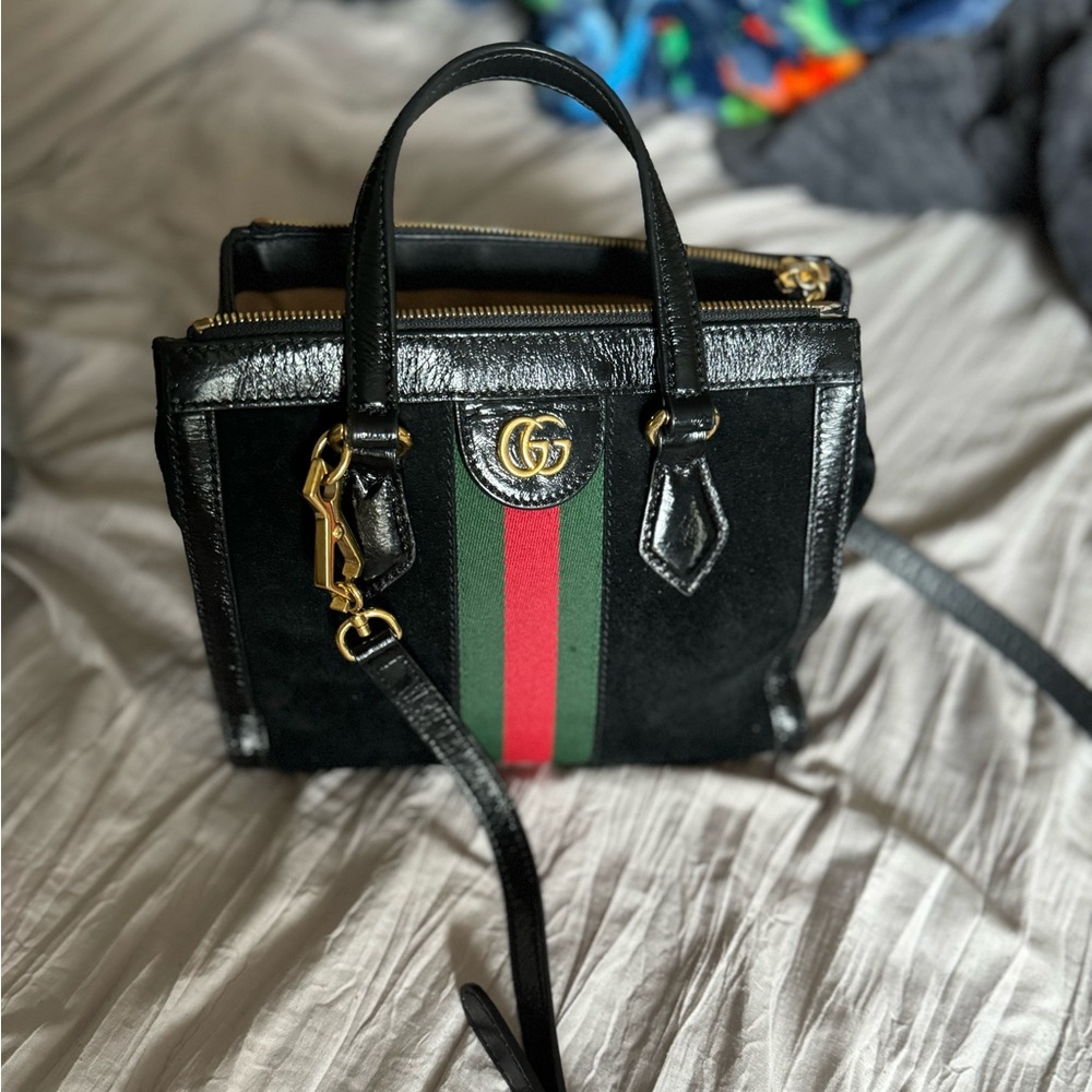 Gucci Ophidia Top Handle Bag Suede Small